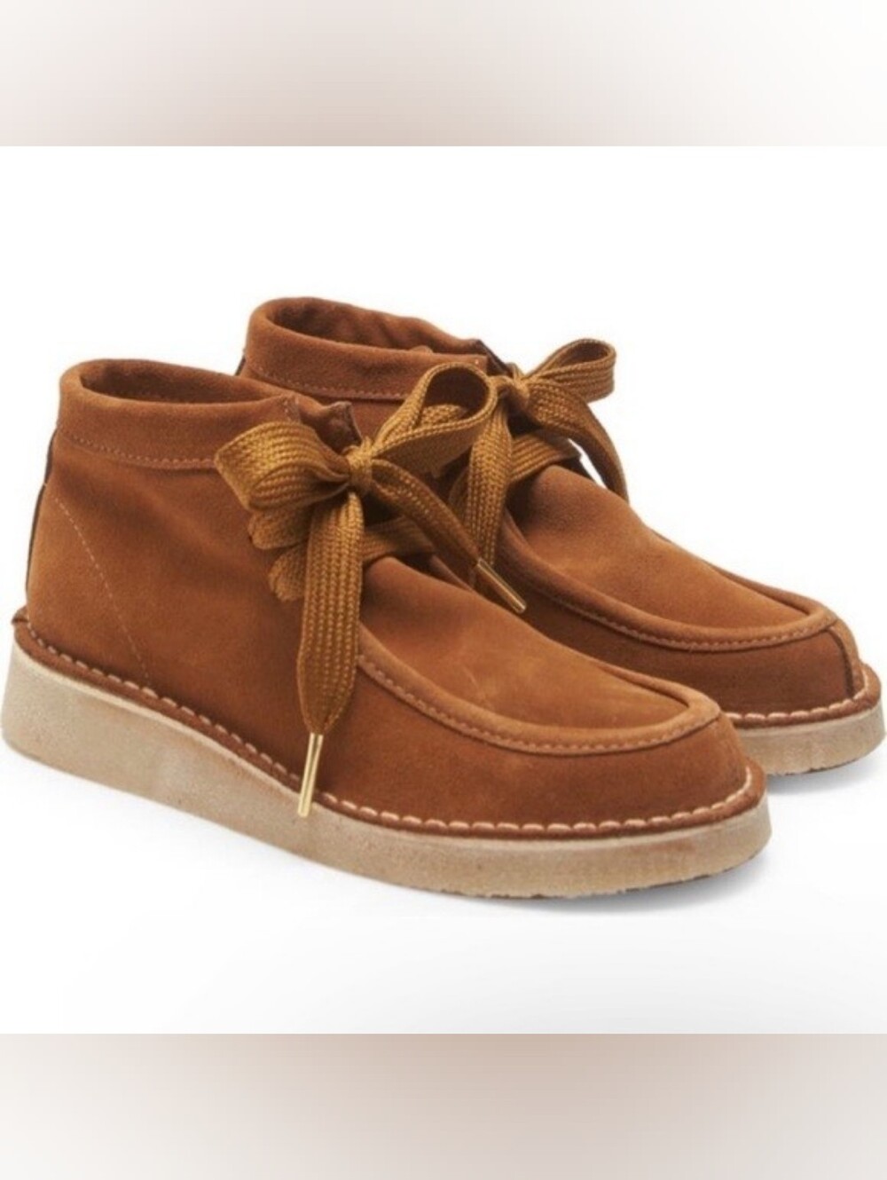 Free People Chestnut Suede Ankle Boots with Crepe Sole